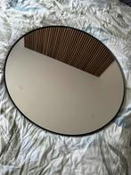 IKEA LINDBYN spiegel in zwart, diameter 80 cm., Moins de 100 cm, Rond, Comme neuf, Enlèvement