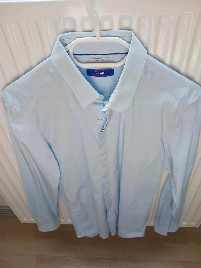 Blauw hemd merk Jules te koop.M 38 extra slim, Kleding | Heren, Overhemden, Ophalen, Jules, Blauw, Halswijdte 38 (S) of kleiner