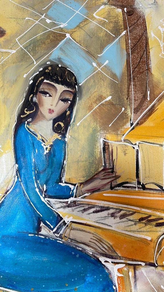 "Duo de Femmes” Hrasarkos, Antiek en Kunst, Kunst | Schilderijen | Abstract, Ophalen