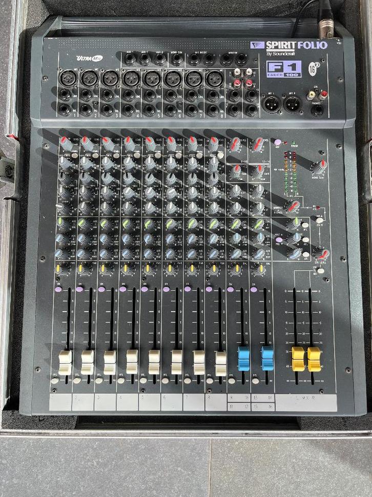 Soundcraft Spirit Folio 16/2, Muziek en Instrumenten, Mengpanelen, Gebruikt, 10 tot 20 kanalen, Microfooningang, Ophalen