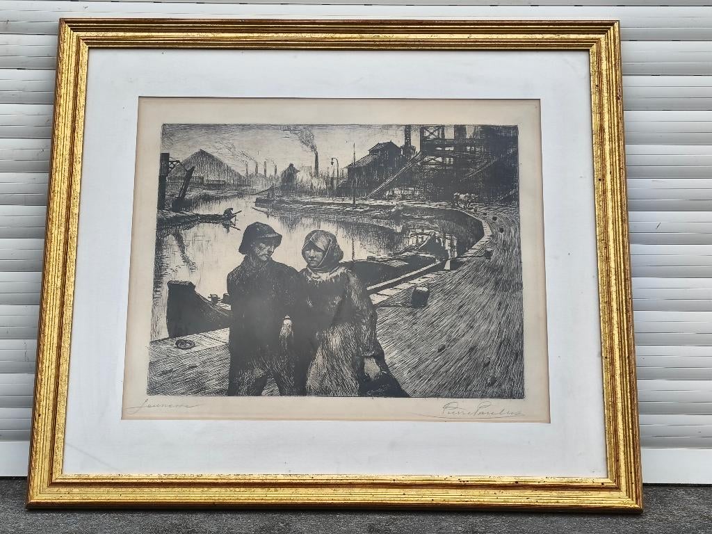 eau forte jeunesse signe pierre paulus, Antiquités & Art, Art | Eaux-fortes & Gravures, Enlèvement ou Envoi