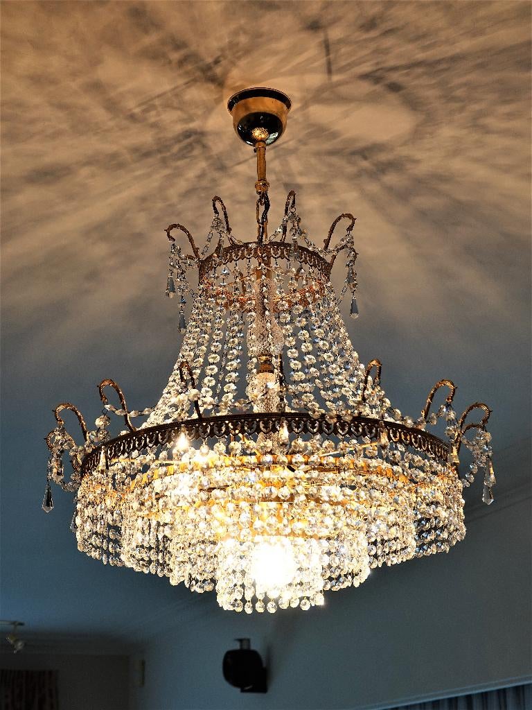 Prachtige kristallen luchter, Ophalen, Zo goed als nieuw, Glas, Klassiek