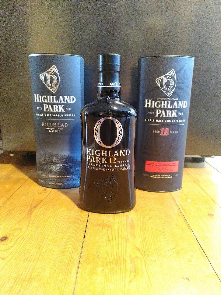 Highland Park 3 flessen, Verzamelen, Wijnen, Nieuw, Overige typen, Overige gebieden, Vol, Ophalen of Verzenden