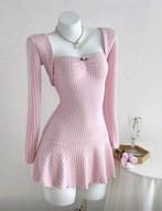 Roze mesh-set, jurk met vest, Ophalen, Coquette, Nieuw, Roze