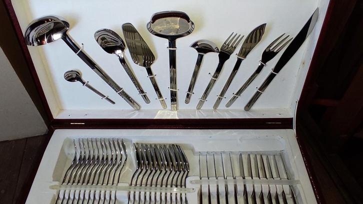 Coffret de couverts en inox Palermo neuf, complet / 12 pers., Maison & Meubles, Cuisine | Couverts, Neuf, Ensemble de couverts