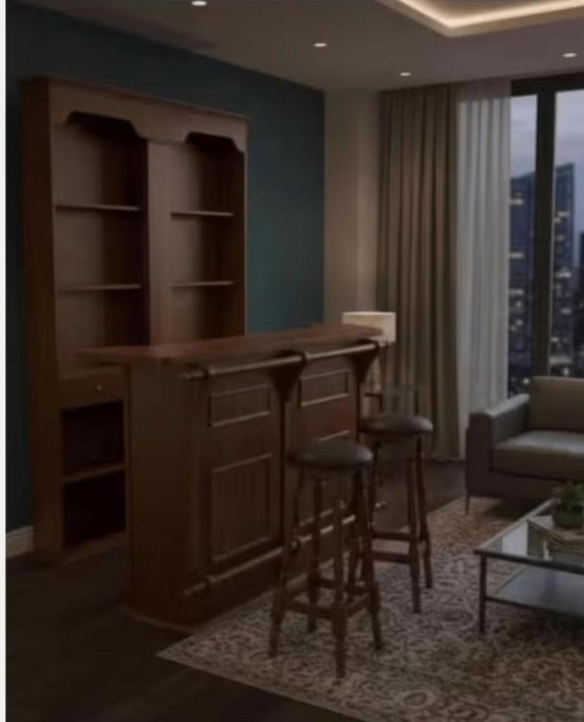 Stijlvol Barmeubel met Achterwand & Krukken | Complete Set, Ophalen, Gebruikt