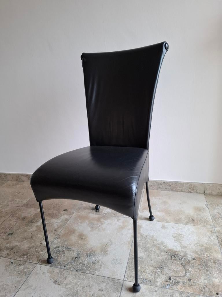 6 sièges en cuir de luxe noir, Enlèvement, Cuir