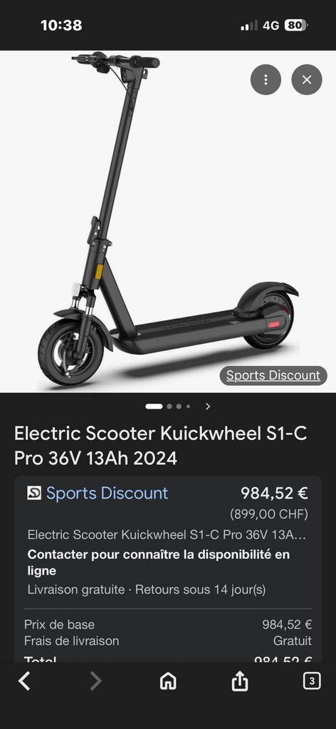 Trottinette électrique, Fietsen en Brommers, Steps, Zo goed als nieuw, Ophalen of Verzenden