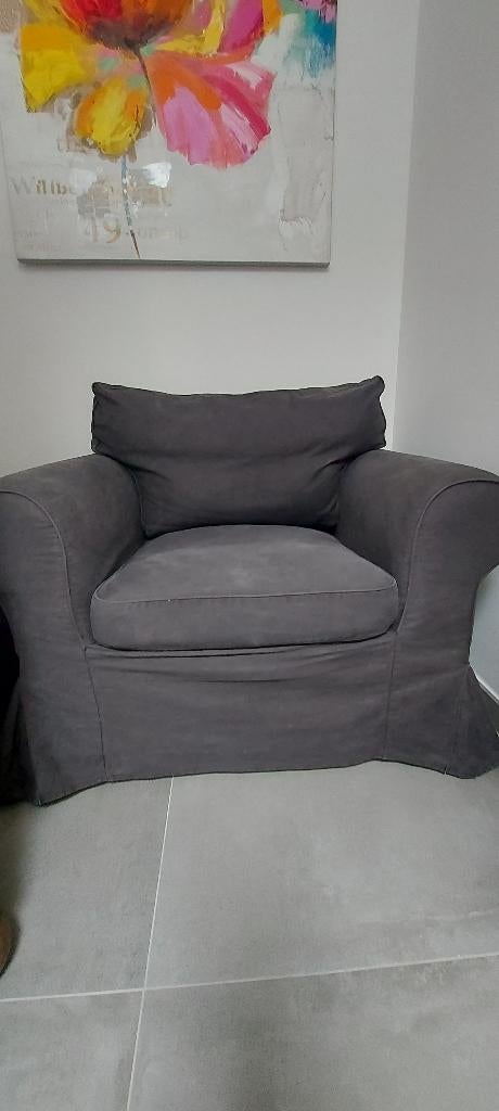 Fauteuil 1 place déhoussable noir, Maison & Meubles, Enlèvement, Utilisé, Tissus