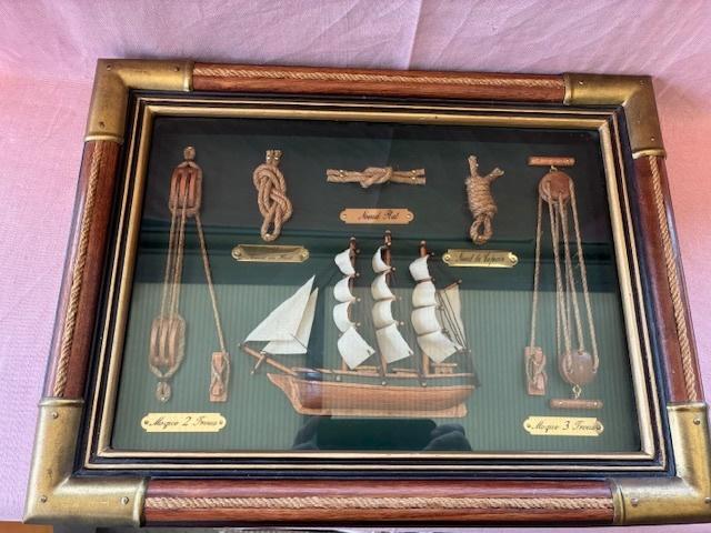 Prachtig kader met bootje en diverse knopen, Antiek en Kunst, Curiosa en Brocante, Ophalen of Verzenden