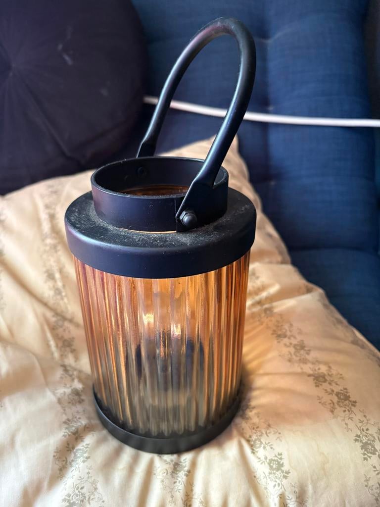 Leuke lamp op batterijen, Ophalen of Verzenden, Zo goed als nieuw, Glas, Minder dan 50 cm