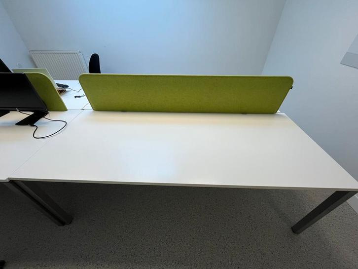 Robberechts Connex P4Z 4x bureau + extra, Huis en Inrichting, Bureaus, Gebruikt, Computerbureau, Wit, Scheidingswand, Ophalen