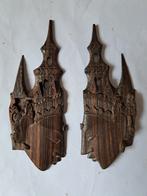 Paire de sculptures de masques en bois, Enlèvement ou Envoi