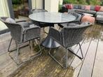 tuinset - 4 personen - ronde tafel, Tuin en Terras, Ophalen, Zo goed als nieuw, Rond