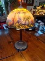 Amerikaanse vintage lamp met omgekeerd geverfde glazen kap, Ophalen