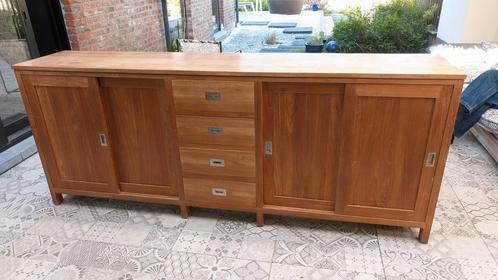 Massief teakhouten dressoir, Huis en Inrichting, Kasten | Dressoirs, Zo goed als nieuw, Teakhout, Ophalen