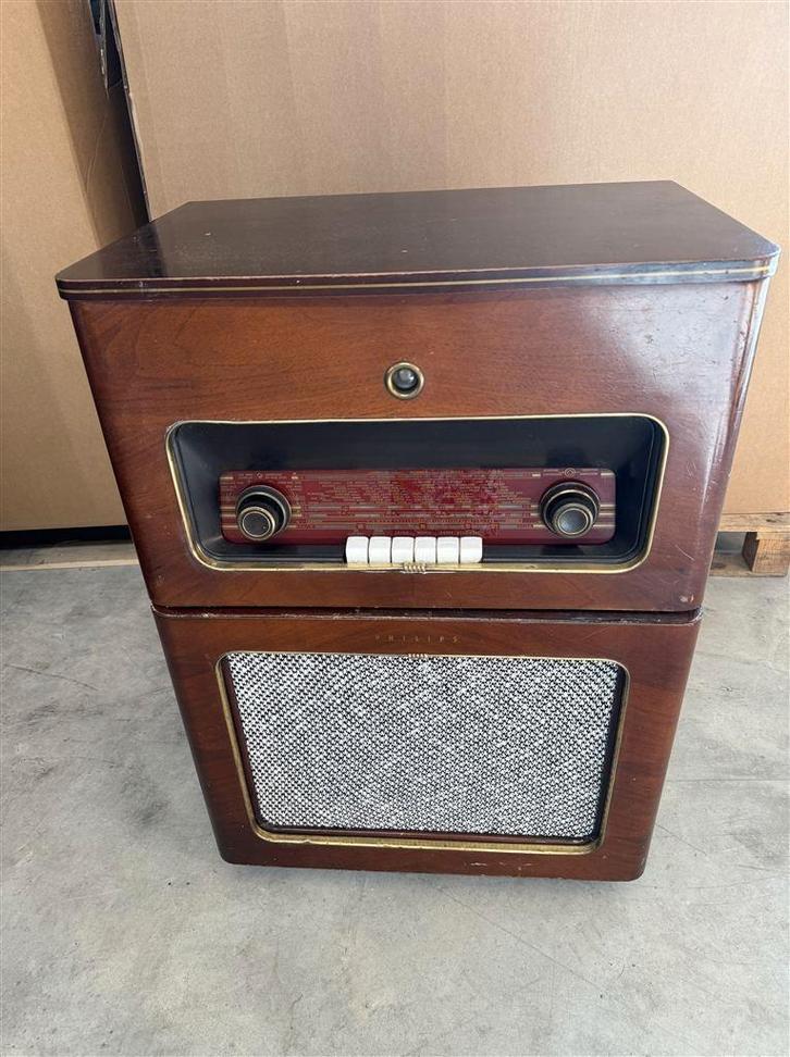 Philips - Monarch grammofoon radio speler, Antiek en Kunst, Antiek | Tv's en Audio, Ophalen of Verzenden