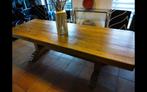 Boerentafel massief eikenhout 240x90cm, Ophalen, Zo goed als nieuw, Eikenhout