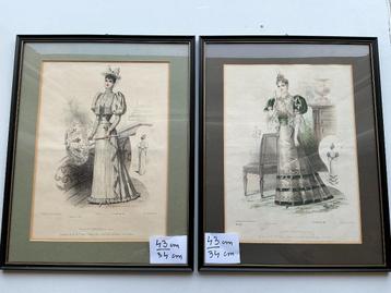 2 heel oude prenten van 1892 en 1893 beschikbaar voor biedingen