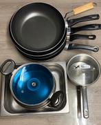 Set potten en pannen, 9 stuks, prijs: 40€, Huis en Inrichting, Keuken | Potten en Pannen, Ophalen of Verzenden, Zo goed als nieuw
