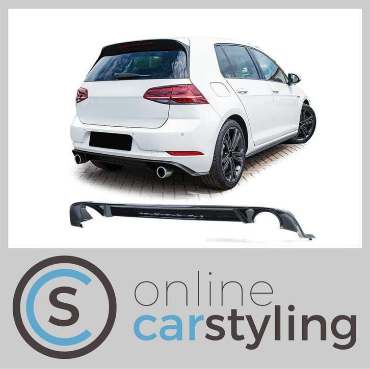 Achterbumper Diffuser VW Golf VII GTI Facelift Glossy Black, Auto-onderdelen, Carrosserie, Bumper, Volkswagen, Achter, Nieuw, Ophalen of Verzenden