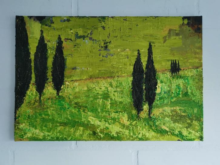 Landschap in Toscane, Antiek en Kunst, Kunst | Schilderijen | Modern, Ophalen