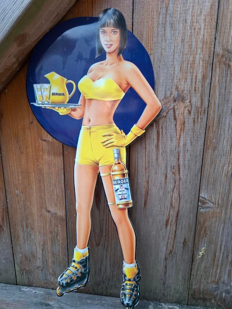 Reclamebord Pin-up Berger, Verzamelen, Merken en Reclamevoorwerpen, Nieuw, Reclamebord, Ophalen of Verzenden