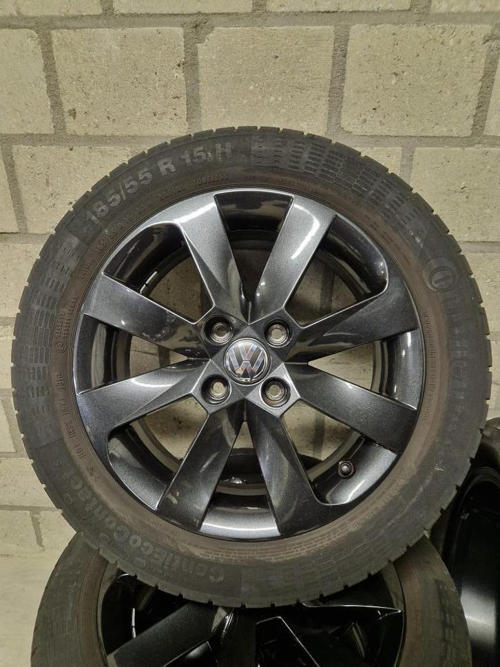 Volkswagen up velgen met Continental banden, Auto-onderdelen, Banden en Velgen, Banden en Velgen, Zomerbanden, 15 inch, 185 mm