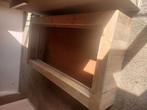 Twee identieke steigerhouten bedden, Huis en Inrichting, Slaapkamer | Bedden, Ophalen, 90 cm, Eenpersoons, Steigerhout