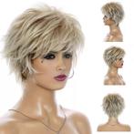 Pruik pixie model kort in laagjes blondmix model 123, Handtassen en Accessoires, Verzenden, Nieuw