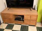 Houten tv-meubel teak met laden, Huis en Inrichting, Kasten |Televisiemeubels, Ophalen, Gebruikt, 100 tot 150 cm, Teakhout