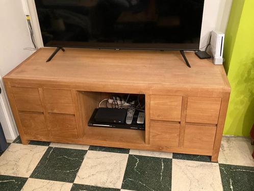 Houten tv-meubel teak met laden, Huis en Inrichting, Kasten |Televisiemeubels, Gebruikt, Minder dan 100 cm, 100 tot 150 cm, 50 tot 75 cm