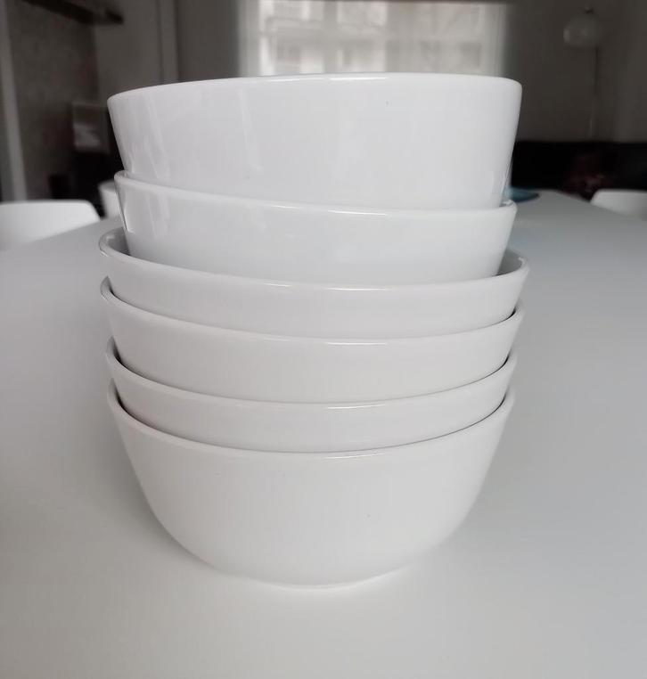 SET VAN 6 SOEP-ONTBIJTKOMMEN, Huis en Inrichting, Keuken | Servies, Gebruikt, Kom(men), Porselein, Ophalen of Verzenden