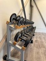 Technogym dumbells 2-32KG + 3xracks, Sport en Fitness, Fitnessmaterialen, Ophalen of Verzenden, Halterset