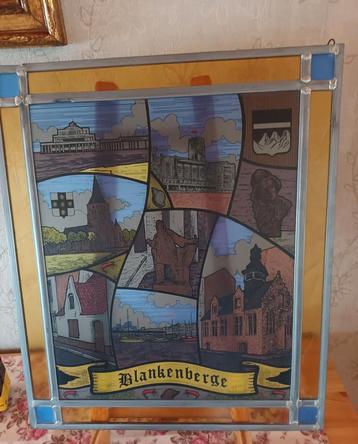 Brandglas / glasraam met lood Blankenberge  beschikbaar voor biedingen