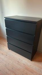 Ikea Malm ladekast met 4 lades, zwart, Ophalen, Gebruikt, 50 tot 100 cm, 3 of 4 laden