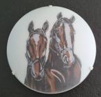 Prachtige paarden plafondlamp, Ophalen, Zo goed als nieuw, Glas