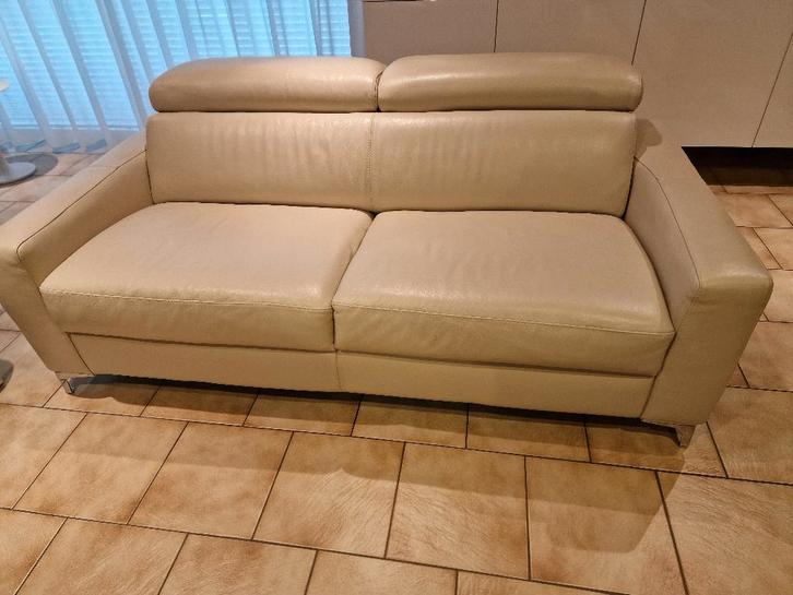 lederen salon bestaande uit 3-zit en een dubbele relax, Maison & Meubles, Canapés | Salons, Comme neuf, Enlèvement