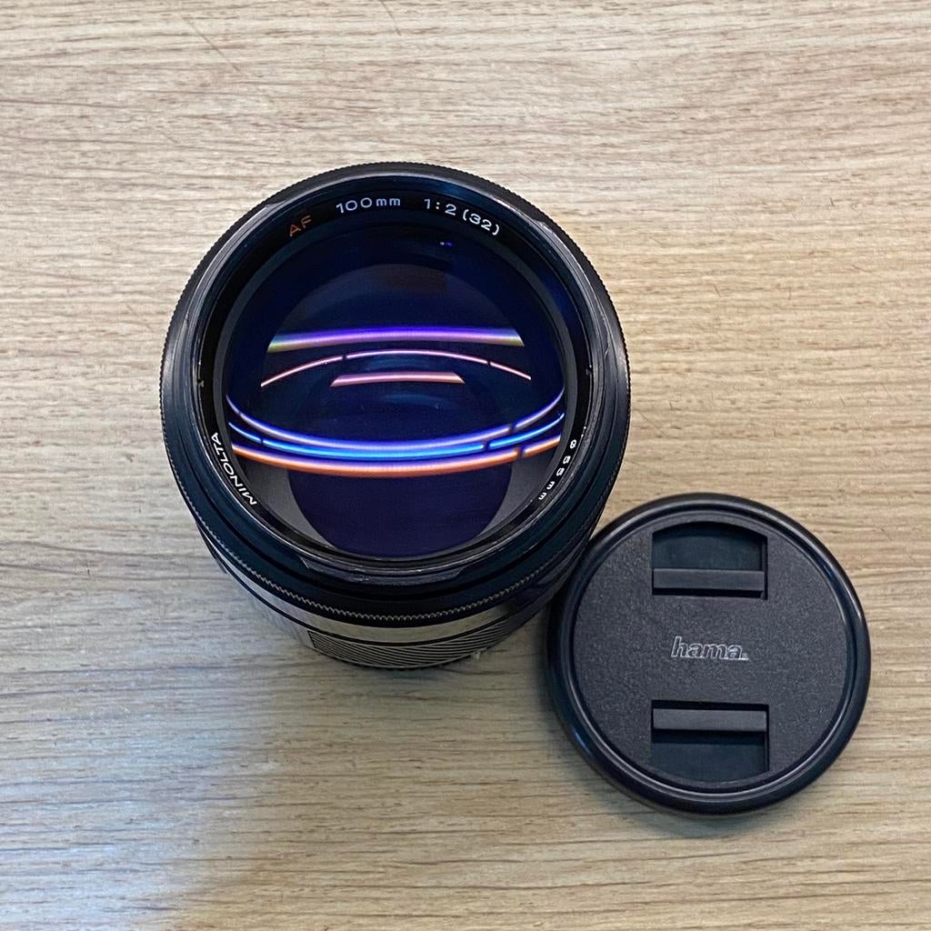 Minolta AF 100mm f2, Sony A mount - rare *parfait état, TV, Hi-fi & Vidéo, Appareils photo analogiques, Comme neuf, Reflex miroir