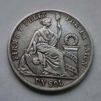 Peru  1 Sol  1875, Postzegels en Munten, Ophalen of Verzenden, Munten