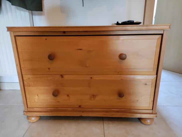 Lage kast beukenhout, Huis en Inrichting, Kasten | Kleerkasten, Gebruikt, Minder dan 100 cm, 50 tot 100 cm, 25 tot 50 cm, Met lade(s)