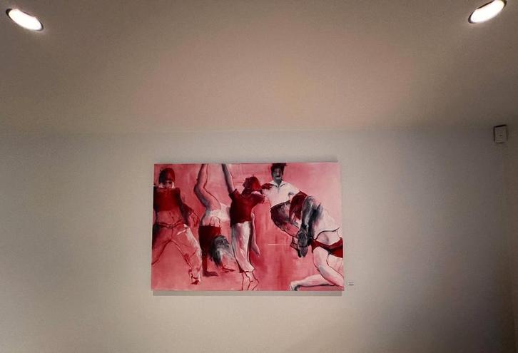 Schilderij peinture painting ‘Dancers’ 100x150, Antiek en Kunst, Kunst | Schilderijen | Modern, Ophalen