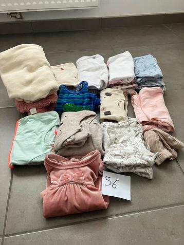 Pakket babykleding maat 56, 27 stuks beschikbaar voor biedingen