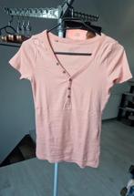 C&A : nieuw lichtroze roze t-shirt diepe hals mt XS / S, Nieuw, Ophalen of Verzenden, Korte mouw, Roze