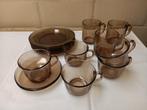 Koffie servies glas, Ophalen of Verzenden, Gebruikt, Glas, Kop(pen) en/of Schotel(s)