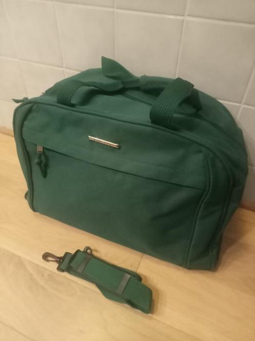 groene canvas tas met schouderriem, Handtassen en Accessoires, Tassen | Schoudertassen, Groen, Ophalen of Verzenden