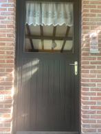 Houten buitendeur met glas, Doe-het-zelf en Bouw, Deuren en Vliegenramen, Ophalen, Gebruikt, 80 tot 100 cm, 215 cm of meer