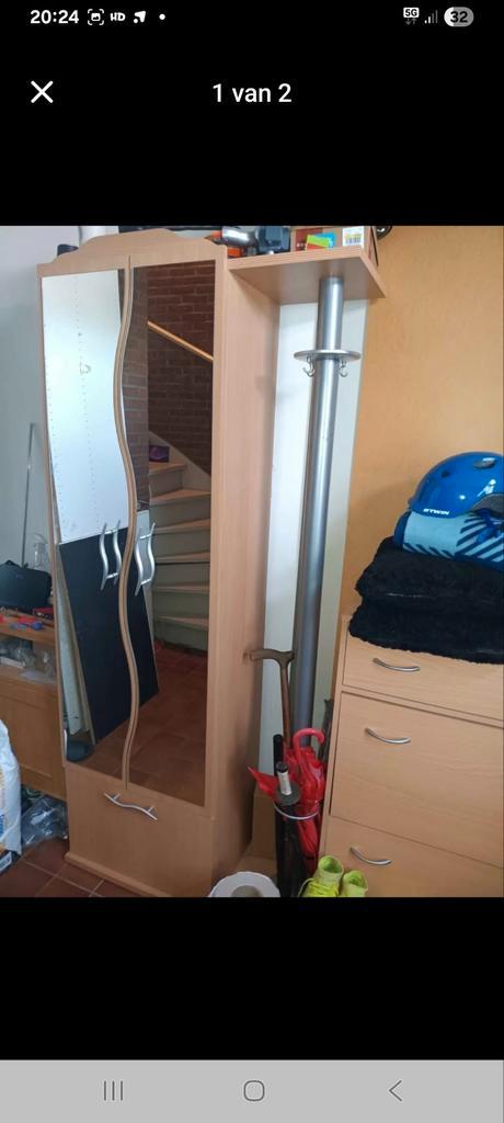 Halkast met spiegel, Antiek en Kunst, Antiek | Meubels | Kasten, Ophalen