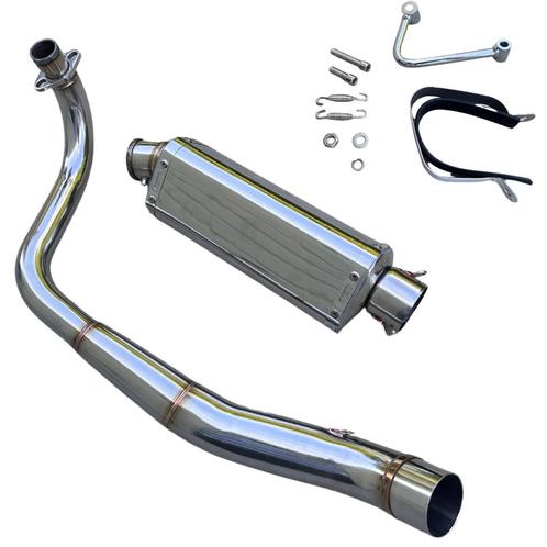 Trioval Chrome uitlaat onderliggend complete set, Fietsen en Brommers, Brommeronderdelen | Algemeen, Nieuw, Uitlaat, Verzenden