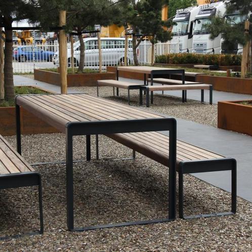 Cortenstaal tuintafel, tuinbank, picknickset, picknicktafel, Tuin en Terras, Picknicktafels, Nieuw, Rechthoekig, Staal, Ophalen of Verzenden